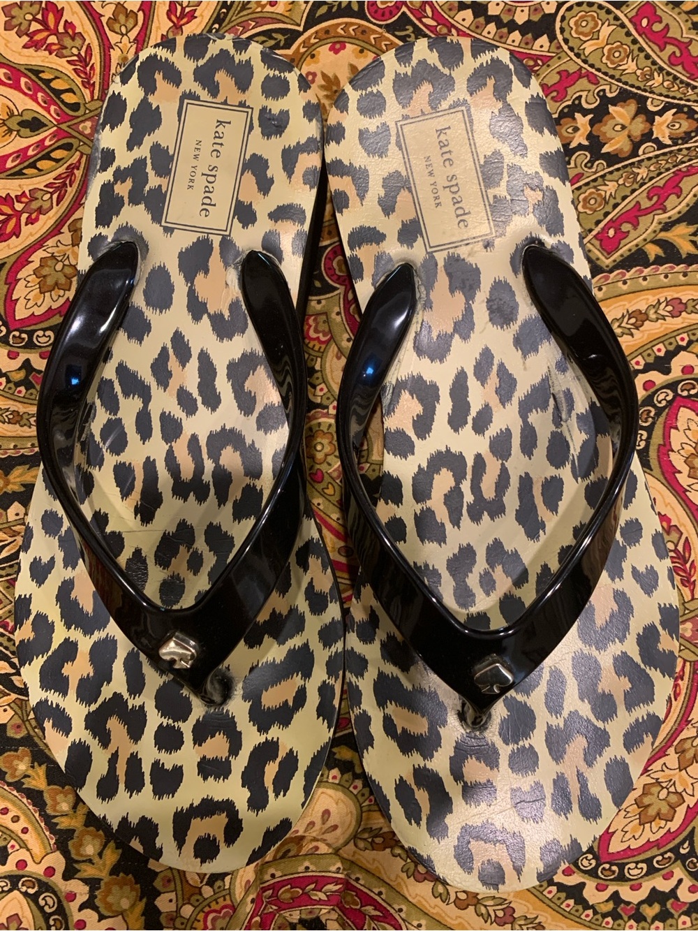 Kate Spade Leopard Flip Flops Size 7